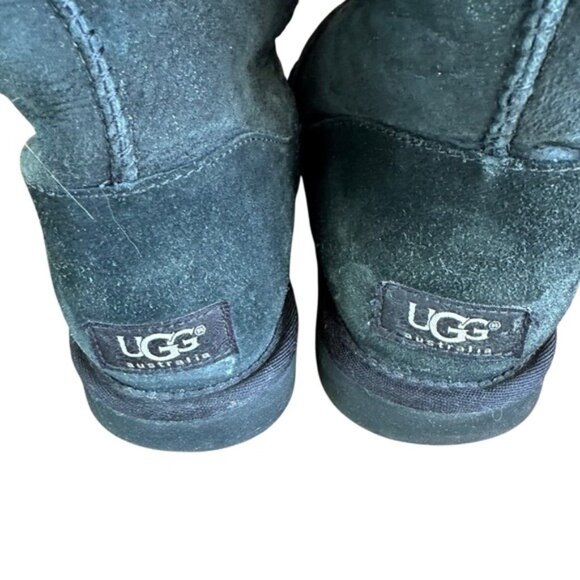 UGG Bailey Button Over The Knee Sheepskin Boots Black Women’s Size 6 Rare Style - Picture 9 of 16